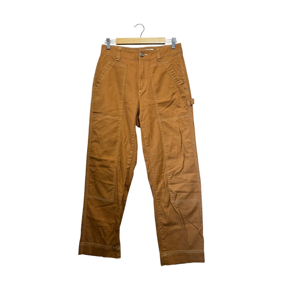 Old Navy Carpenter Pants Womens 4 Brown Excellent High Rise Straight Canvas